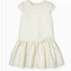 Kate Spade Cream/Gold Textured Kids Dress
